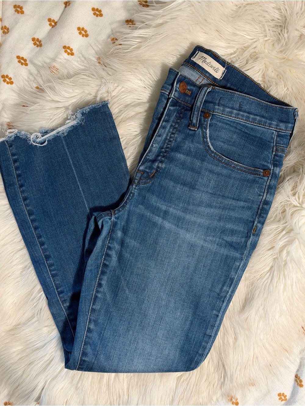 Madewell Medium Blue Cropped Skinny Jeans